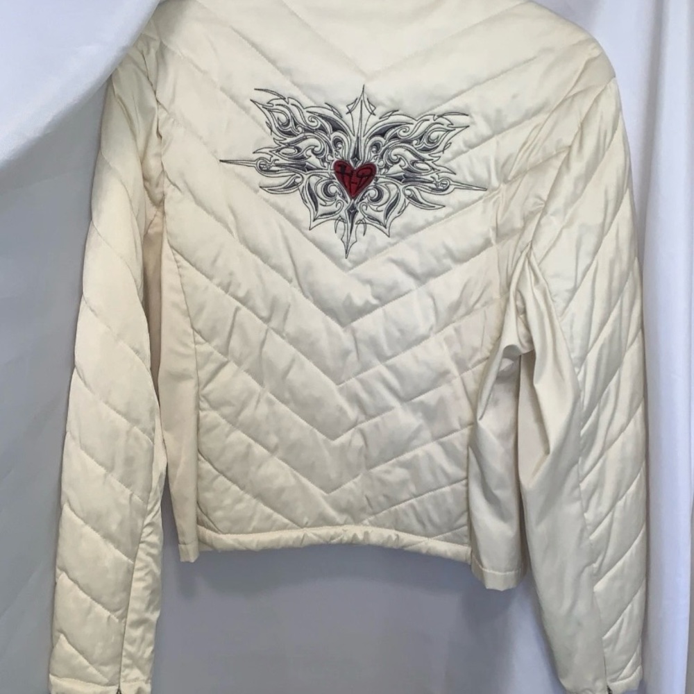 Harley-Davidson Women's Off-White Quilted Puffer Jacket - Picture 2 of 8